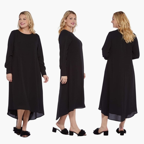 High low occasion dress with long sleeves - Picture 2 of 3